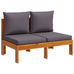 vidaXL Salon de jardin avec coussins 6 Pièces bois d'acacia solide