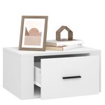 vidaXL Table de chevet murale Blanc 50x36x25 cm