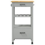 vidaXL Chariot de cuisine MONZA 48x40x90 cm bois massif de pin