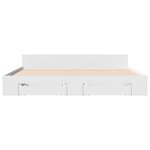 vidaXL Cadre de lit avec tiroirs blanc 200x200 cm bois d'ingénierie