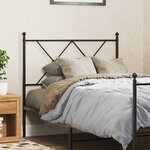 vidaXL Tête de lit métal noir 90 cm