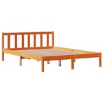 vidaXL Cadre de lit et tête de lit cire marron 150x200 cm bois de pin