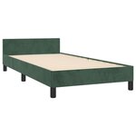 vidaXL Cadre de lit avec tête de lit Vert foncé 90x200 cm Velours