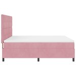 Lit Box Spring vidaXL avec Matelas & LED Rose 180x200 cm Velours