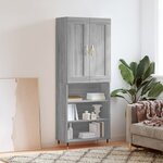 vidaXL Buffet haut Sonoma gris 69 5x34x180 cm Bois d'ingénierie