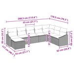 vidaXL Ensemble de canapé de jardin 8 pièces avec coussins Beige Poly Rotin