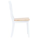 vidaXL Chaises à manger lot de 4 blanc et bois clair bois hévéa massif