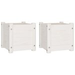 vidaXL Jardinières 2 Pièces Blanc 31x31x31 cm Bois de pin massif