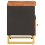 vidaXL Table de chevet marron et noir bois de manguier solide