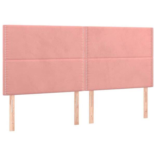vidaXL Têtes de lit 4 Pièces Rose 90x5x78/88 cm Velours