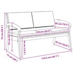 Banc de jardin vidaXL avec coussins 115x70x72 cm en bois d'acacia