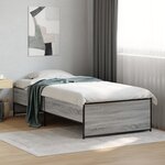 vidaXL Cadre de lit sans matelas sonoma gris 75x190 cm