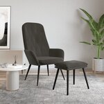 vidaXL Chaise de relaxation avec repose-pied Gris foncé Velours