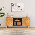 vidaXL Meuble TV marron et noir 105x33 5x46 cm bois massif manguier