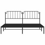 vidaXL Cadre de lit métal sans matelas avec tête de lit noir 193x203cm