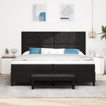 vidaXL Lit Box Spring avec Matelas et Banc Noir 200x200 cm Tissu