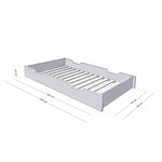 Tiroir de lit 90 x 200 avec sommier BUDDY - bleu clair