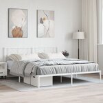vidaXL Cadre de lit métal avec tête de lit blanc 200x200 cm