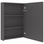 vidaXL Armoire de salle de bain à miroir LED gris 50x13x70 cm