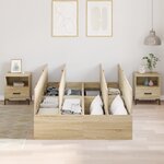Cadre de lit de rangement vidaXL en chêne Sonoma 120x190 cm