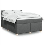 vidaXL Sommier à lattes de lit avec matelas Gris foncé 160x200cm Tissu