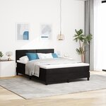 Lit box spring vidaXL avec matelas et LED noir 140x200 cm en velours