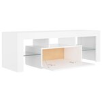 vidaXL Meuble TV avec lumières LED Blanc 120x35x40 cm