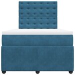 vidaXL Sommier à lattes de lit et matelas bleu 120x200 cm velours