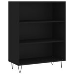 vidaXL Bibliothèque noir 69 5x32 5x90 cm bois d'ingénierie