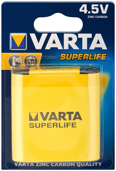 Blister de 1 Pile plate saline Superlife 2012 4.5V 3R12 VARTA