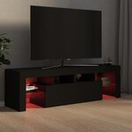 vidaXL Meuble TV avec lumières LED Noir 140x36 5x40 cm