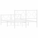 vidaXL Cadre de lit métal sans matelas et pied de lit blanc 120x200 cm