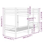vidaXL Lit superposé sans matelas blanc 75x190 cm bois de pin massif