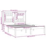 vidaXL Cadre de lit Gris Bois massif 135x190 cm Double