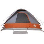 vidaXL Tente de camping à dôme 4 personnes gris et orange imperméable