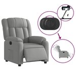 vidaXL Fauteuil inclinable électrique Gris clair Tissu