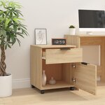 vidaXL Classeur mobile avec roues Chêne sonoma 45x38x54 cm