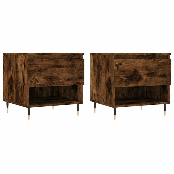 vidaXL Tables basses 2 Pièces chêne fumé 50x46x50 cm bois d'ingénierie