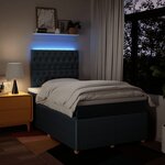 vidaXL Sommier à lattes de lit avec matelas Bleu 120x200 cm Tissu