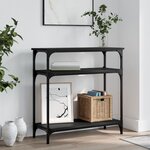 vidaXL Table console noir 75x29x75 cm bois d'ingénierie