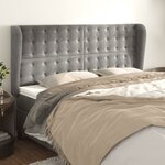 vidaXL Tête de lit avec oreilles Gris clair 183x23x118/128 cm Velours