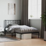 vidaXL Cadre de lit métal avec tête de lit noir 100x200 cm