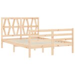 vidaXL Cadre de lit avec tête de lit 140x190 cm bois massif