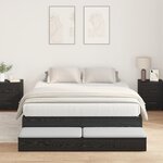 vidaXL Cadre de lit de rangement en chêne noir 135x190 cm