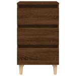 vidaXL Table de chevet avec pieds en bois Chêne marron 40x35x69 cm