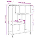 vidaXL Bibliothèque noir 81x36x115 cm bois d'ingénierie et acier