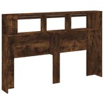 vidaXL Tête de lit à LED chêne fumé 160x18 5x103 5cm bois d'ingénierie