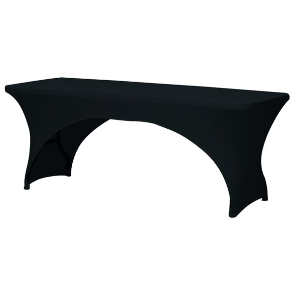 Perel Nappe de table rectangulaire arquée Noir
