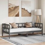 vidaXL Lit de jour sans matelas gris bois de pin massif 80x200 cm