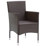vidaXL Chaises à manger de jardin lot de 2 Résine tressée Marron